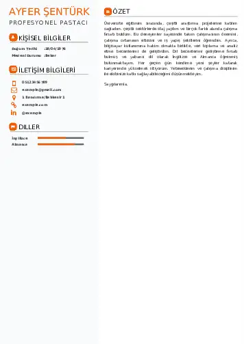 Pastacı Cv Örnekleri cv indir